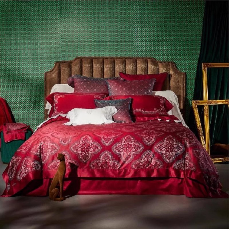 Laviehome廊湾家居YOLANNA欧恋纳100支全棉床上被套六件套芙瑞尔