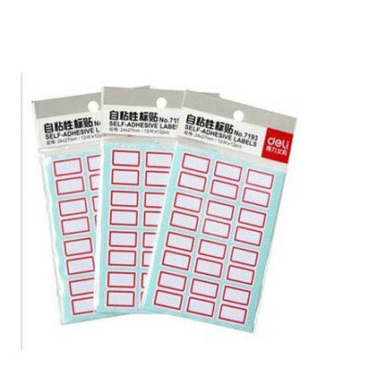 得力7193 标签贴 标贴自粘性标签纸 不干胶贴纸24x27mm办公用品