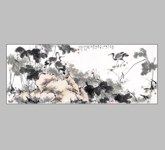 康宁水禽图国画画心名家字画宣纸