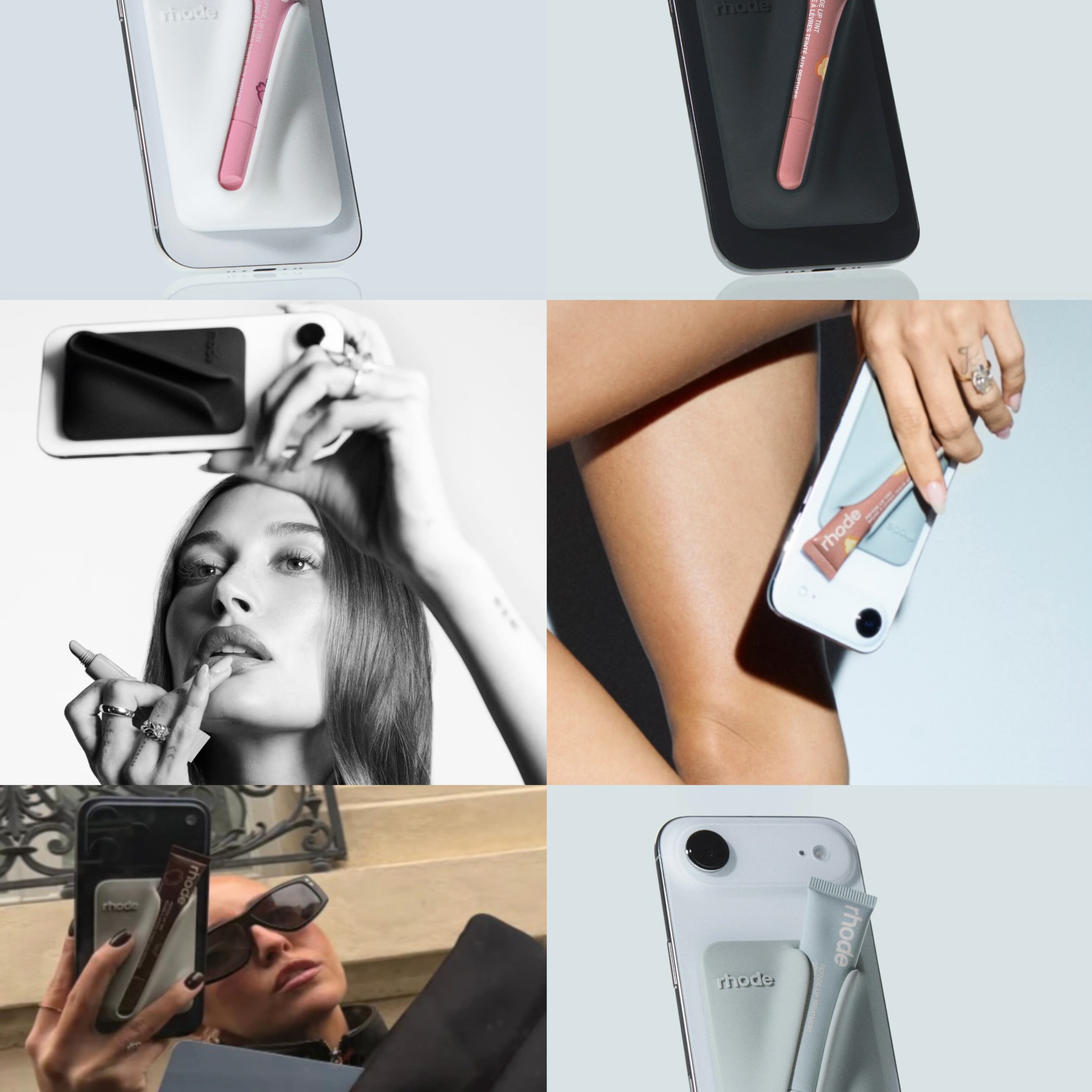 美代rhode海莉Hailey新款 背贴磁吸便携式唇蜜唇釉收纳配件手机壳