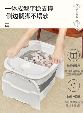 德国可折叠足浴盆全自动按摩恒温加热洗脚盆家用深桶泡脚桶吴昕款