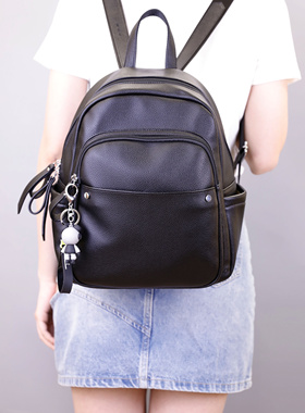 稻草人2024新款双肩包女上班通勤大容量洋气软皮背包pu革270760
