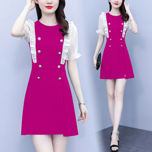 RM8456#夏季新款大码女装靓MM时尚气质修身上衣＋短裤两件套套装