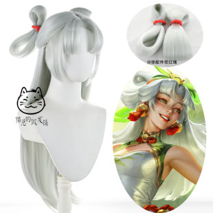【猫总】英雄联盟 熊猫娃娃拉克丝Cosplay假发 分体定型蝴蝶结
