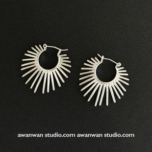 阿婉Wan戴上就是时髦精~几何高级感扇形耳环小众气质耳扣2025款