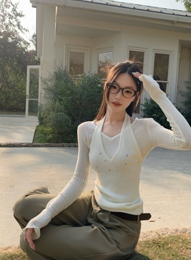 铅笔莓莓【02.09/20:00新品】限时前3天到手6折！！假两件挂脖T恤