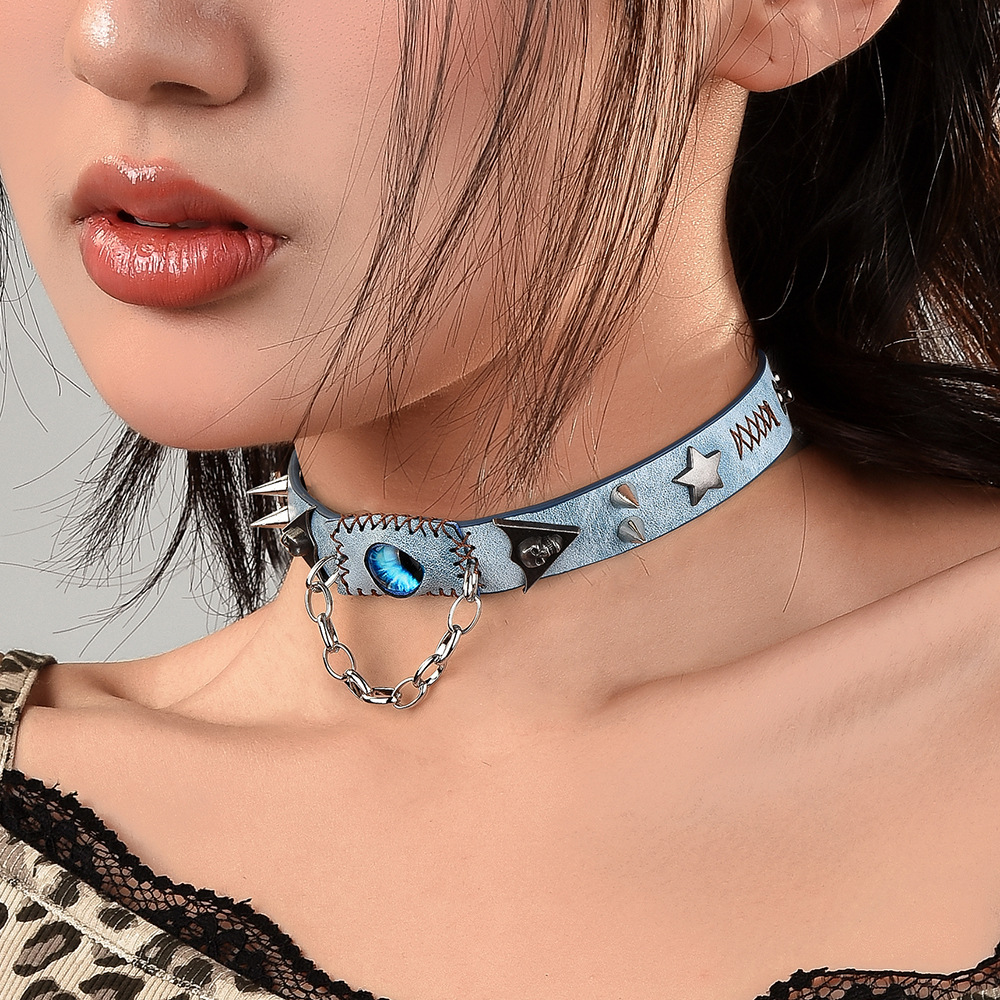 项圈choker男女雾霾蓝眼睛