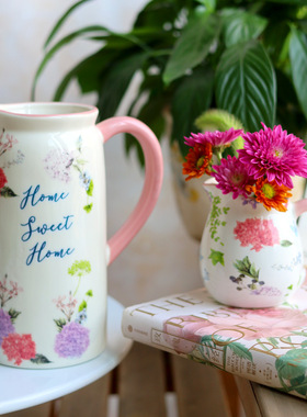 花瓶陶瓷手绘贴花创意花瓶水培家居客厅摆件小花瓶