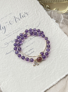 天然水晶手串DIY紫水晶手链
