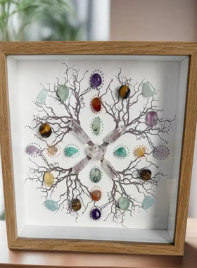 天然水晶阵列原石手作治愈艺术相框手工礼物神圣空间瑜伽冥想摆件