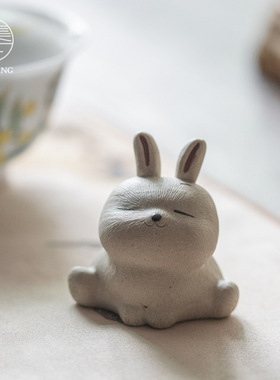 紫砂茶宠 手工陶瓷家居可爱摆件 茶空间桌面段泥茶玩茶道