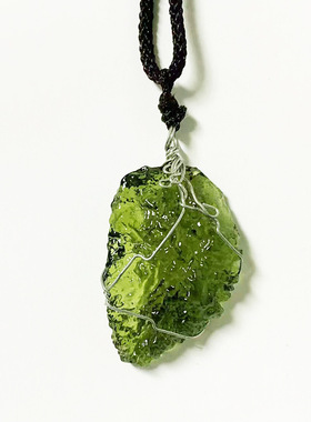 捷克陨石吊坠 饰品项链毛衣链挂件绿玻璃陨石
