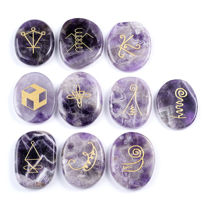 ReikiSymbols紫水晶掌心石摆件