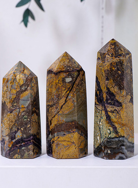 天然水晶苏纪石舒惧来玉石单尖水晶柱六棱柱能量石柱家居装饰摆件