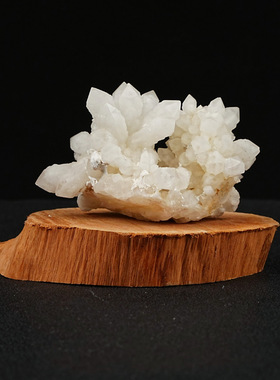 天然白水晶晶簇摆件家居办公菊花晶簇矿石标本消磁石摆件