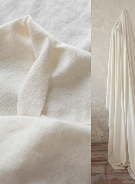 事儿THINGER 白色汉麻薄针织 55%大麻45%有机棉 带棉籽设计师面料