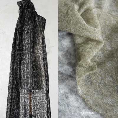 事儿THINGER 雾起时·原创手摇针织半透明马海毛蕾丝设计师面料