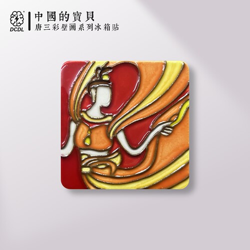 巩义石窟寺飞天手工陶瓷冰箱贴