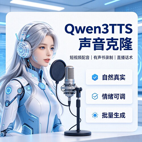 新版Qwen3TTS配音软件AI声音克隆支持语速调节影视漫短剧漫剧配音