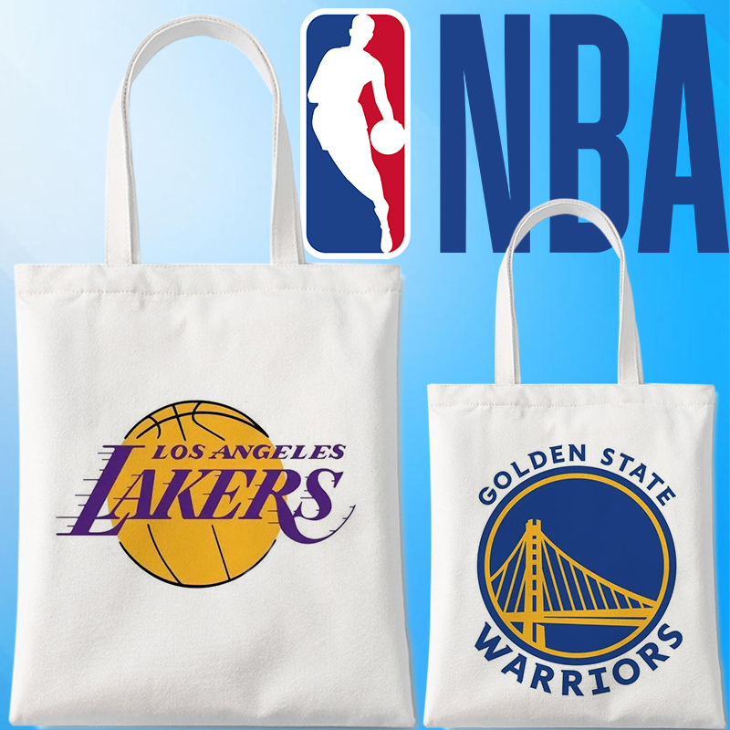 NBA篮球队帆布包火箭勇士湖人队标手提袋环保单肩包大容量购物袋