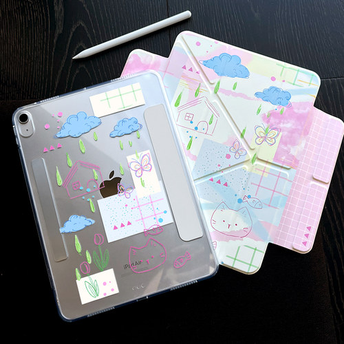 morock【插画师联名】ipad保护壳适用苹果ipad11英寸壳air7/6保护套pro带笔槽mini7无笔槽10代磁吸平板外壳