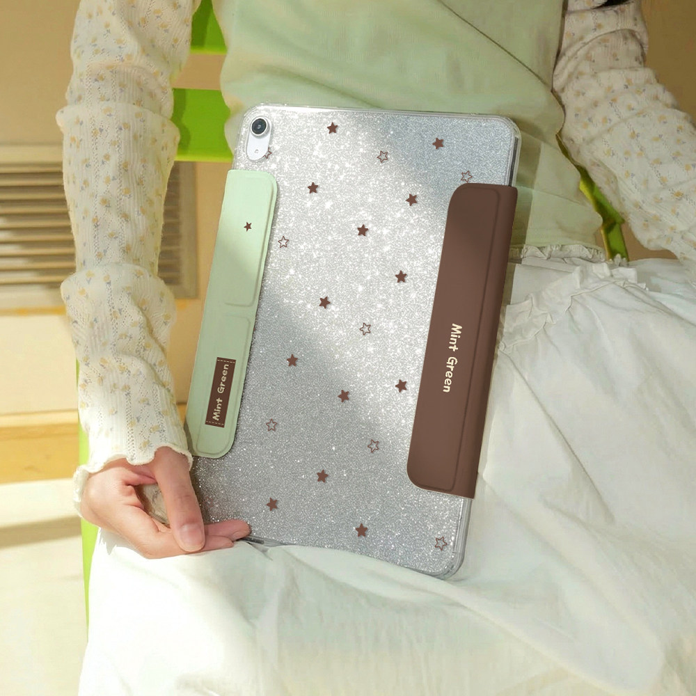morock【星空闪】2026新款ipad11保护壳适用air8保护套mini7平板壳pro11英寸外壳air7/6/5/4Y折支撑10代笔槽