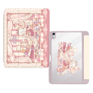 morock【插画师联名】适用iapd11保护壳苹果air7保护套平板air6带笔槽pro11旋转10.2寸air5亚克力mini7防弯