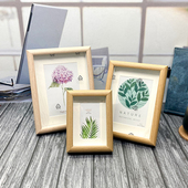 欧式 原木色相框摆台洗相片7寸8寸10寸A4创意全家福挂墙正方形简约
