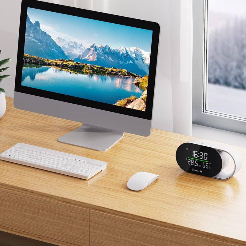 GoveeLife 多功能智能空气质量检测仪 桌面时钟 监测 PM2.5温湿度