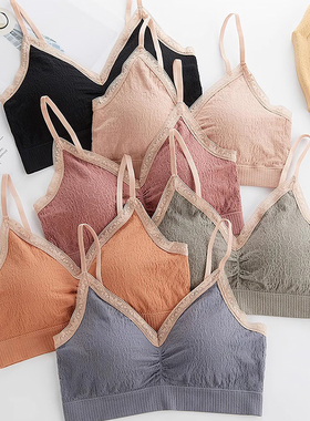 ab内衣夏季蕾丝美背文胸背心式运动内衣无钢圈吊带聚拢裹胸罩E611