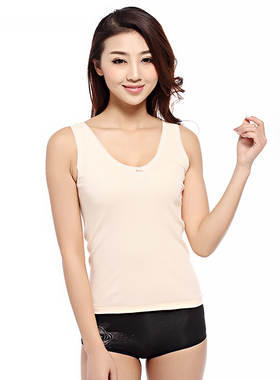 AB内衣女纯棉背心薄款柔软打底护腹罗纹弹力花边贴身无袖背心8191