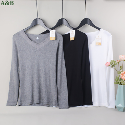 莫代尔棉超柔软蕾丝花边V领打底