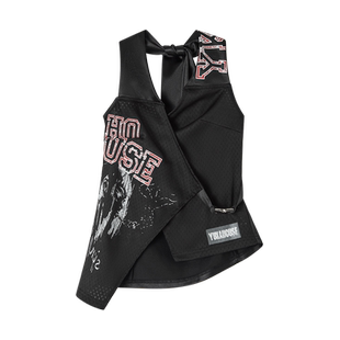 YUKAHOUS 原创美式复古吊带女挂脖Y2K字母印花甜酷设计感绑带背心