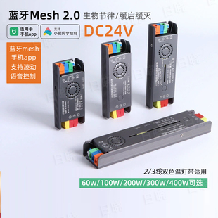 led智能蓝牙mesh2.0手机app双色温驱动电源二三线双色温变压器24V