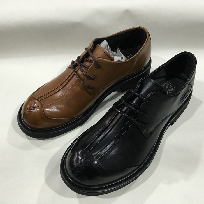 手工休闲风系带男士大头皮鞋