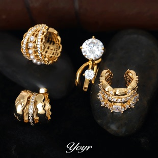 yoyr黄铜耳饰  锆石耳骨夹合集小众简约气质独特耳骨夹