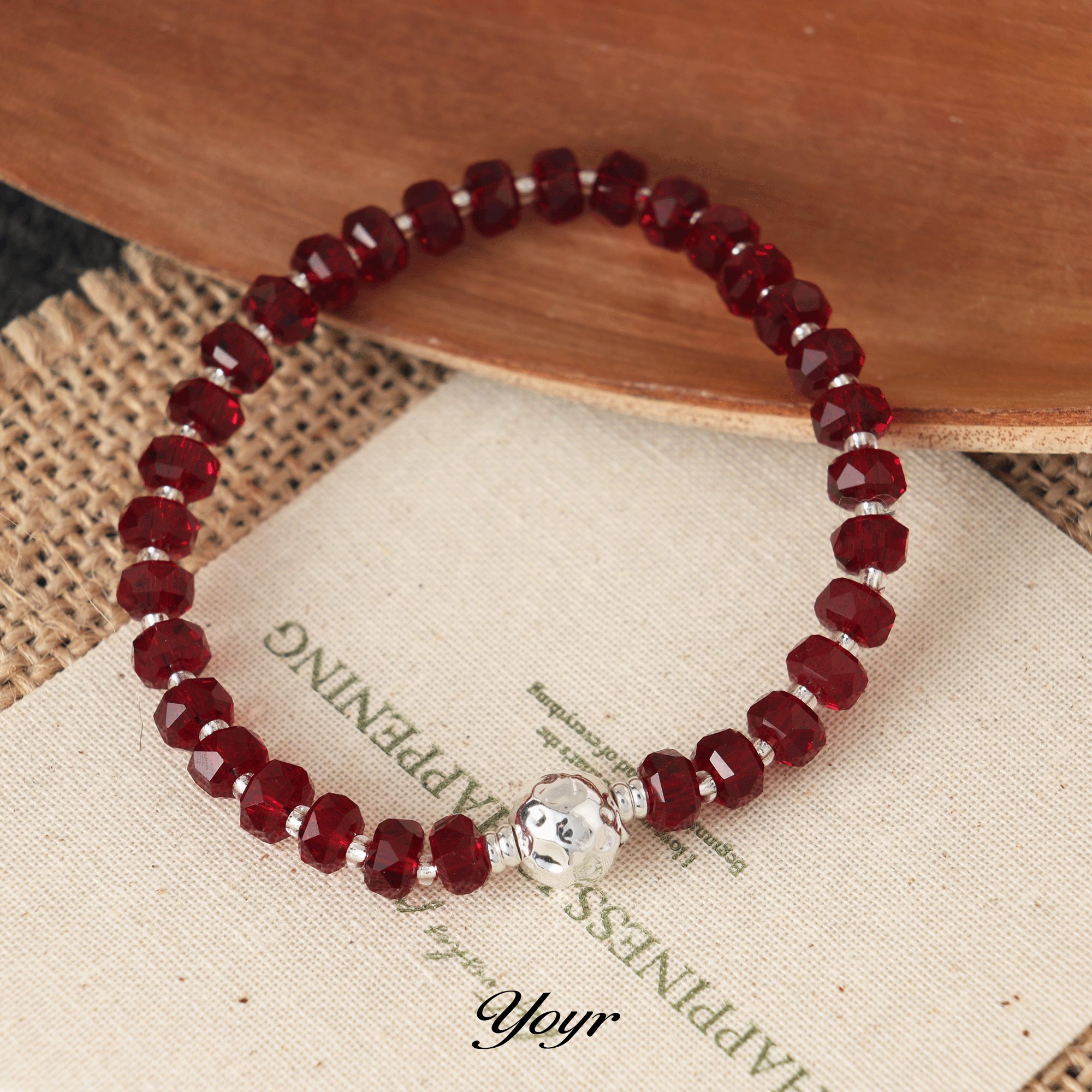 yoyr手链 多切面贺岁手链高级感轻奢红色新年手串有弹力手链,饰品/流行首饰/时尚饰品新,手链,淘宝优惠券,粉丝福利购,淘宝优惠卷