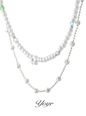 YOYR多巴胺双层叠戴彩色锁骨链女