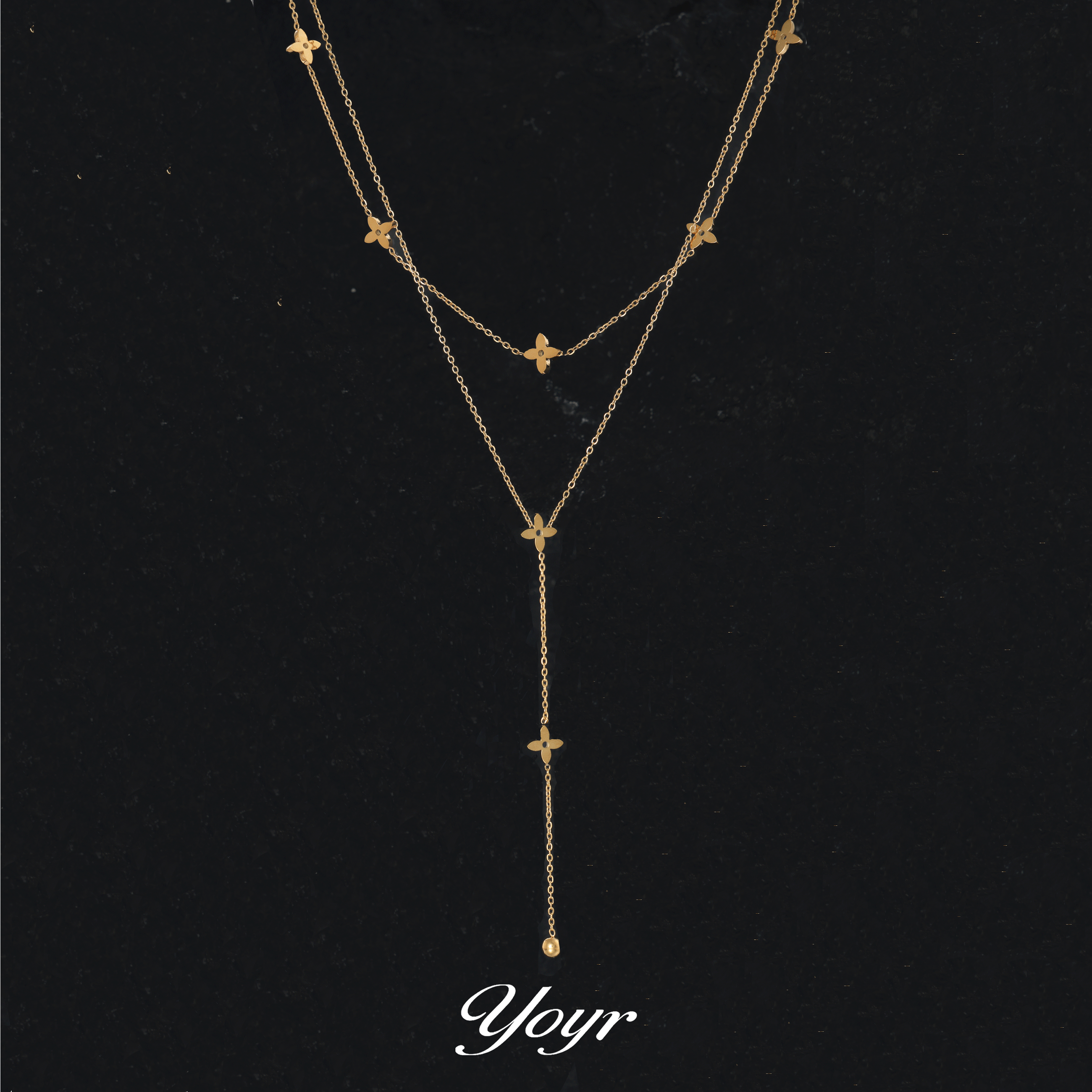 YOYR四叶花双层叠戴项