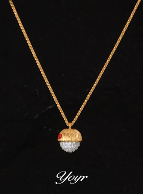 yoyr黄铜项链 松果项链轻奢百搭百搭精致金色高级感锆钻项链