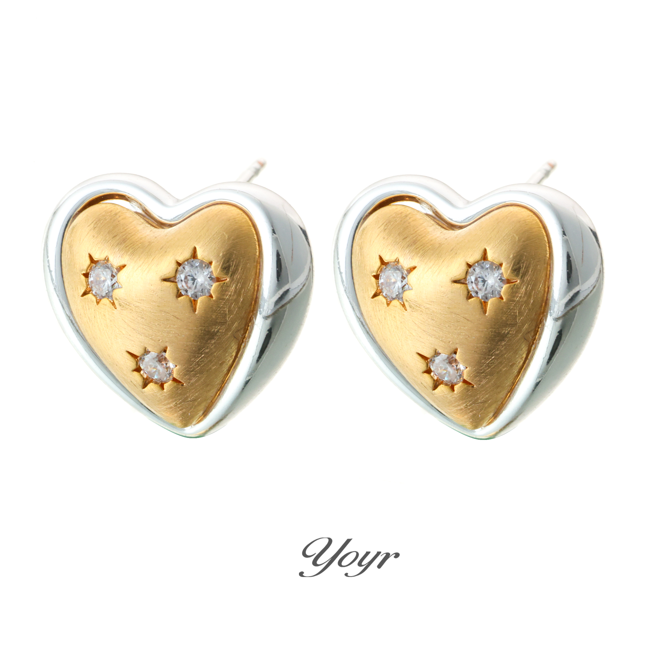 YOYR心芒爱心耳钉百搭气质高级感轻奢小众设计感耳环女925银针