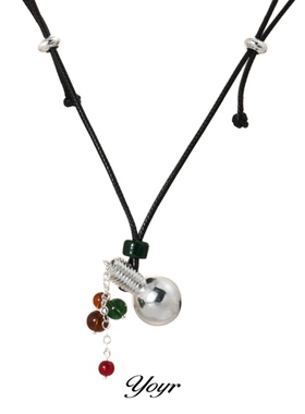 yoyr蜡绳项链韩版小灯泡流苏项链