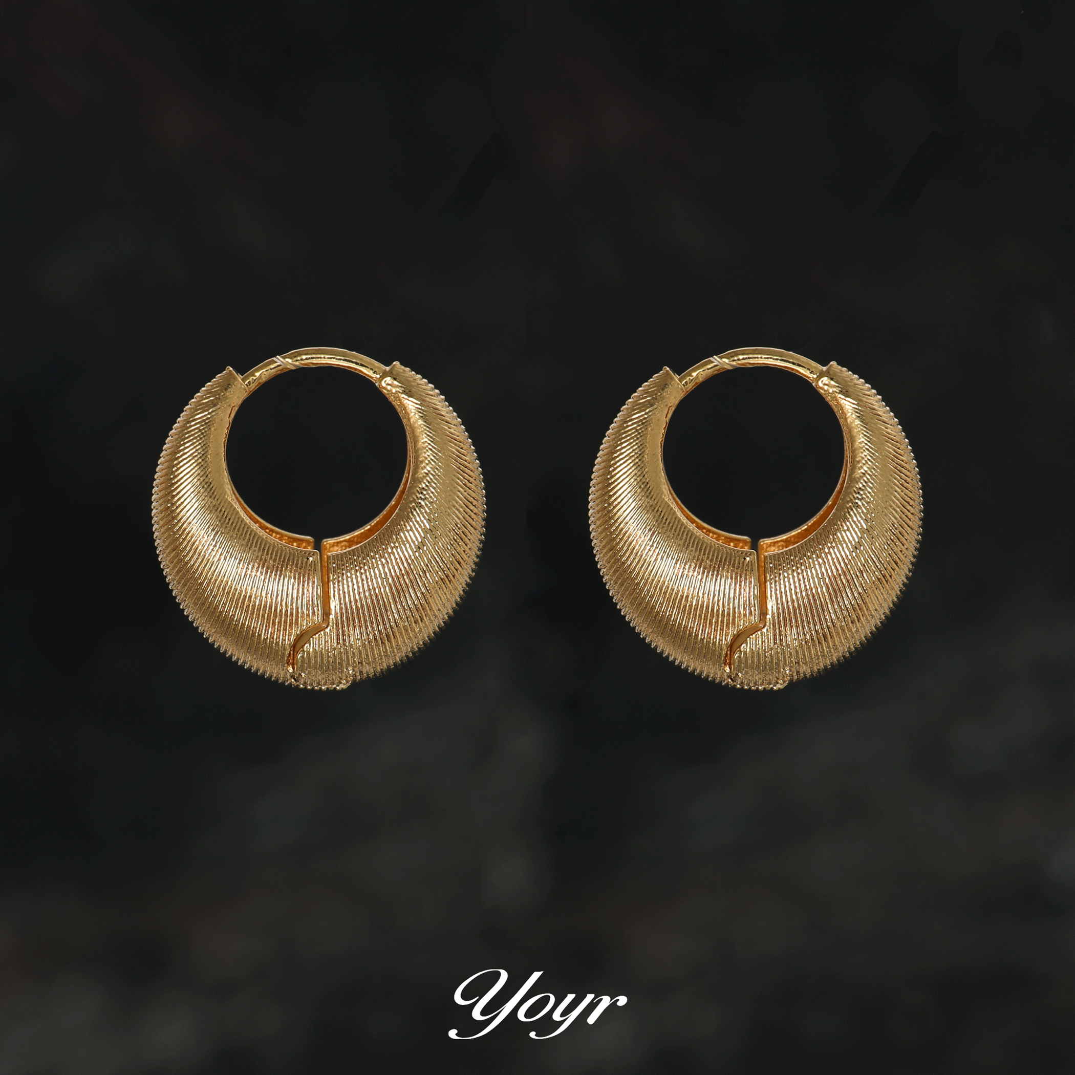 yoyr黄铜耳饰线条金属水滴耳扣