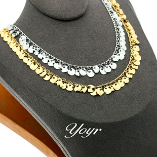 YOYR 铜合金饰品 人鱼鳞片项链 春季穿搭配饰轻奢小众手工锁骨链