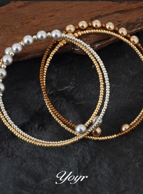 yoyr手镯韩系撞色珠珠手镯