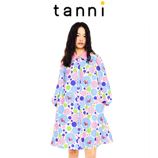tanni商场同款 裙TL11DR052A 波点印花甜美可爱百搭A版 娃娃领衬衫