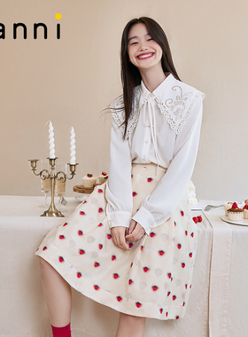 tanni新款甜美可爱清新气质大裙摆半身裙TM11SK006A