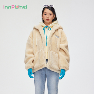 innplanet新款 大力水手联名刺绣连帽保暖毛绒棉服PN31CJ851A