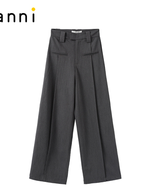 tanni职场通勤百搭休闲直筒垂感显瘦西装裤休闲长裤TN11PA600A