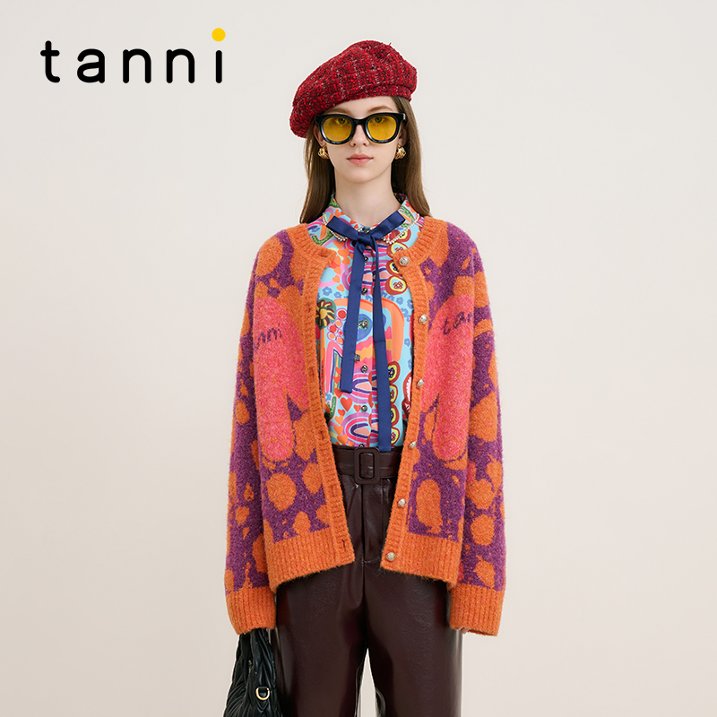 tanni甜美时尚百搭气质针织开衫